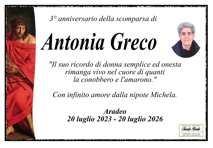 3° anniversario Antonia Greco